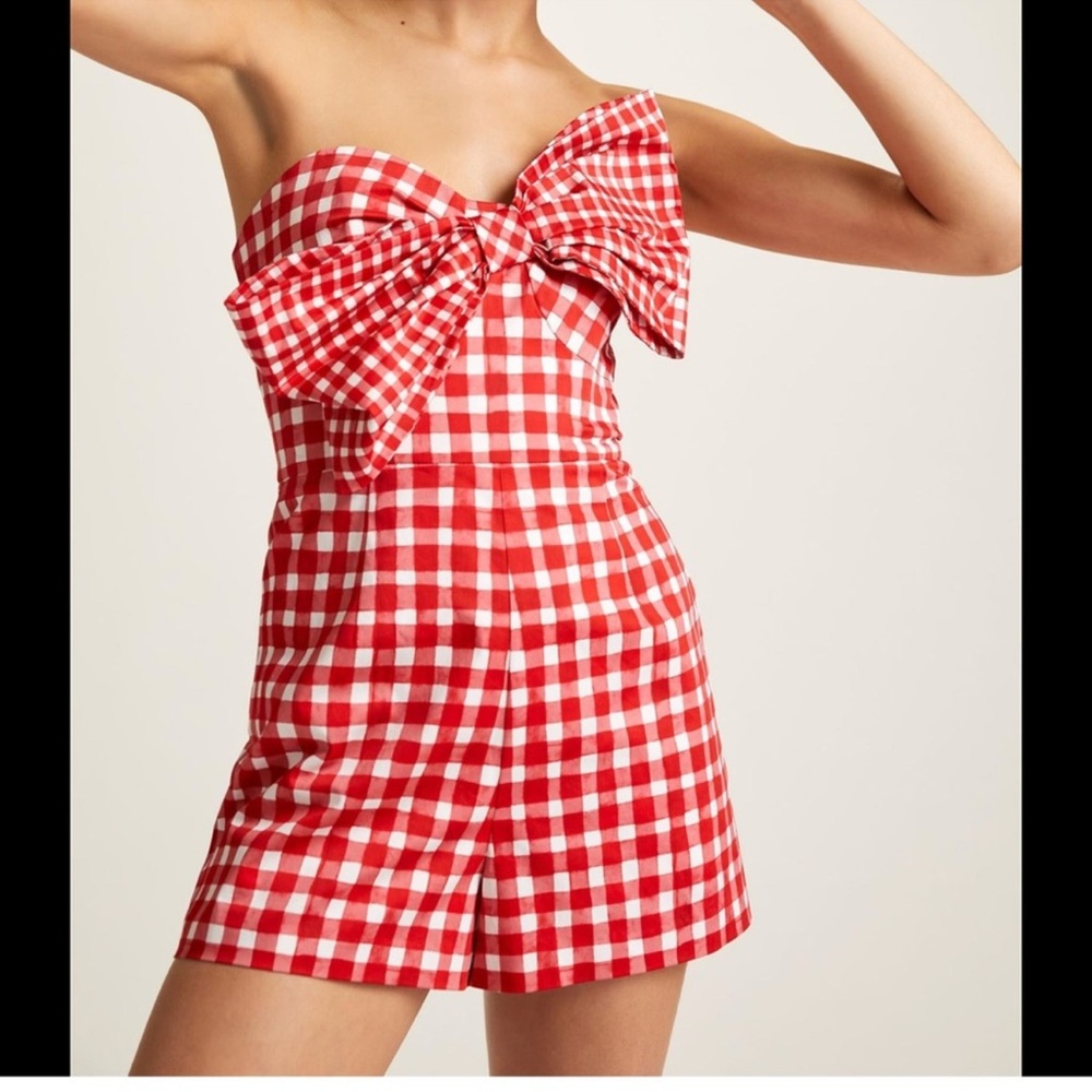 HUTCH • ANTHROPOLOGIE : Red and White Gingham Romper